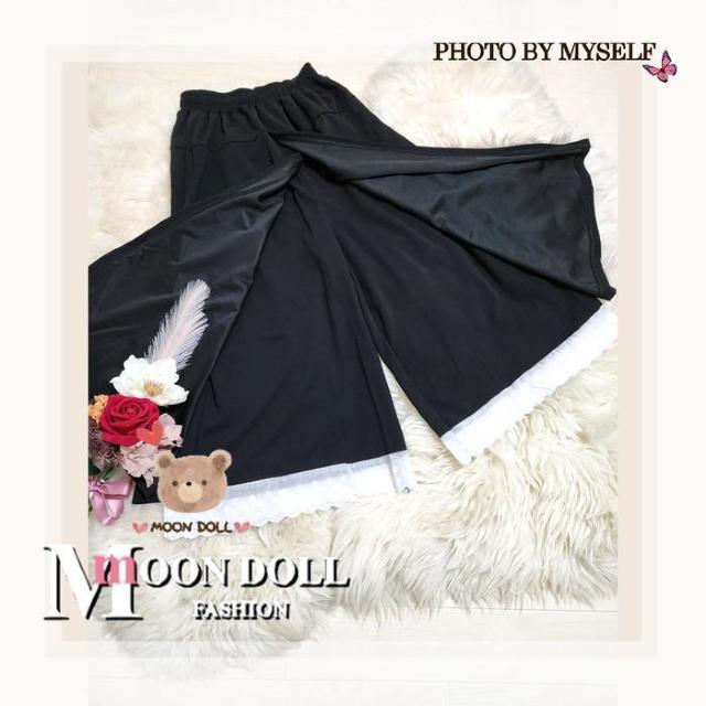 〜3L4L*裾コットンレースレイヤードロング丈スカート風パ < 女性ファッション 〜3L4L*裾コットンレースレイヤードロング丈スカート風パ < 女性ファッションの