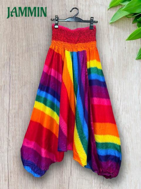 レインボーサルエルパンツ ヒッピー サイケ エスニック フェス 衣装 虹色 < 女性ファッション レインボーサルエルパンツ ヒッピー サイケ エスニック フェス 衣装 虹色 < 女性ファッションの