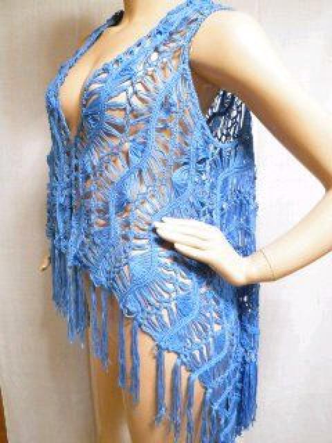 素肌チラ魅せSEXY 体型カバー♪ワンピ.Tシャツ.タンクトップに♪ざっくりかぎ編み フリンジサマーニット ジレベスト < 女性ファッション  素肌チラ魅せSEXY 体型カバー♪ワンピ.Tシャツ.タンクトップに♪ざっくりかぎ編み フリンジサマーニット ジレベスト < 女性ファッションの