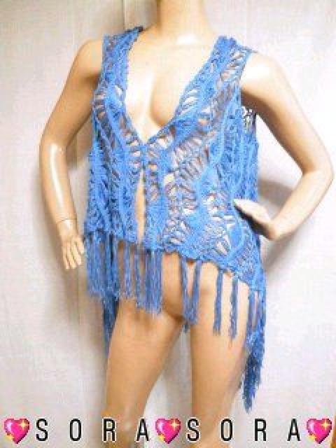 素肌チラ魅せSEXY 体型カバー♪ワンピ.Tシャツ.タンクトップに♪ざっくりかぎ編み フリンジサマーニット ジレベスト < 女性ファッション  素肌チラ魅せSEXY 体型カバー♪ワンピ.Tシャツ.タンクトップに♪ざっくりかぎ編み フリンジサマーニット ジレベスト < 女性ファッションの