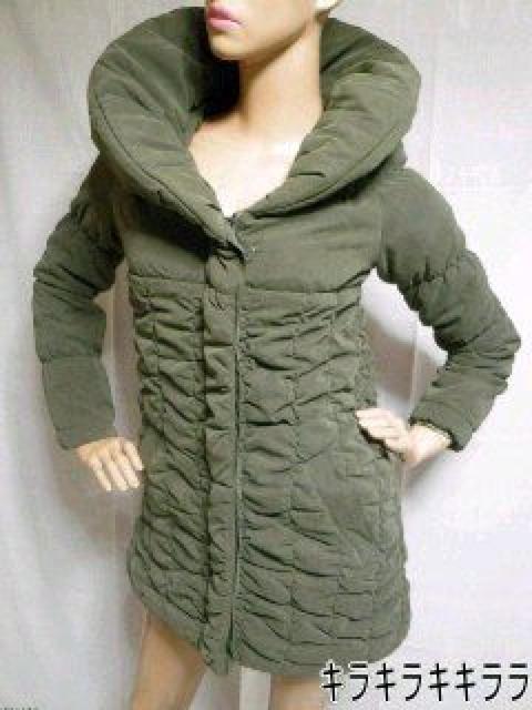 【LIP SERVICE/リップサービス】《New》ボリューム襟*シャーリングコート<カーキ> < ブランド 【LIP SERVICE/リップサービス】《New》ボリューム襟*シャーリングコート<カーキ> < ブランドの