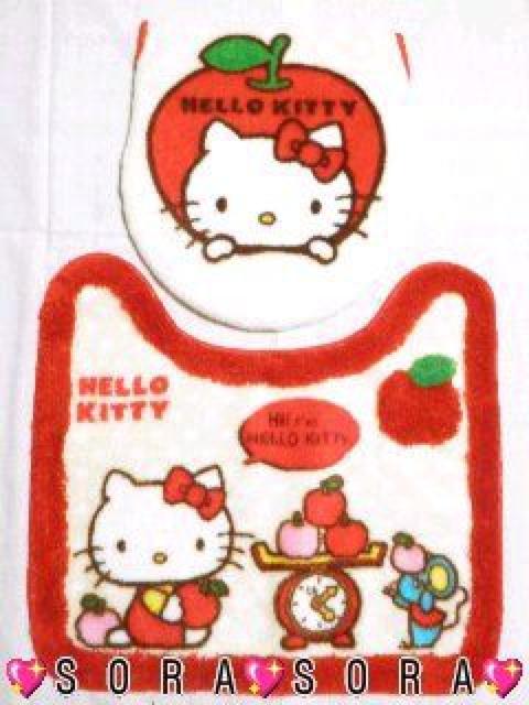 【キティ】可愛い♪トイレマット&カバー 洋式2点セット@ < インテリア/ライフ  【キティ】可愛い♪トイレマット&カバー 洋式2点セット@  < インテリア/ライフの