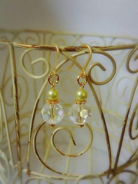 クリスタルスワロ&ベリドットシルキーパール樹脂ピアス☆ < 女性アクセサリー/時計  クリスタルスワロ&ベリドットシルキーパール樹脂ピアス☆ < 女性アクセサリー/時計の