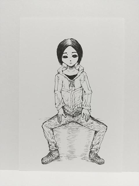 オリジナルイラスト 手描きイラスト 男性 ハンドメイド 絵 原画 自作 モノクロ アート アナログ インテリア 白黒 < アニメ/コミック/キャラクター  オリジナルイラスト 手描きイラスト 男性 ハンドメイド 絵 原画 自作 モノクロ アート アナログ インテリア 白黒  < アニメ/コミック/キャラクターの