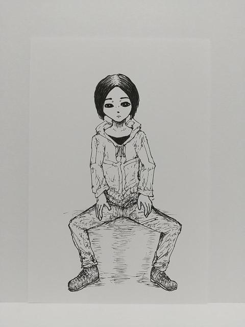 オリジナルイラスト 手描きイラスト 男性 ハンドメイド 絵 原画 自作 モノクロ アート アナログ インテリア 白黒 < アニメ/コミック/キャラクター  オリジナルイラスト 手描きイラスト 男性 ハンドメイド 絵 原画 自作 モノクロ アート アナログ インテリア 白黒 < アニメ/コミック/キャラクターの