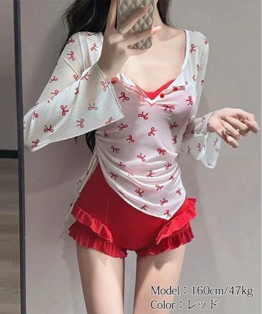 送料無料 新品 カバーアップトップス付き ワンピース水着 < 女性ファッション  送料無料 新品 カバーアップトップス付き ワンピース水着 < 女性ファッションの