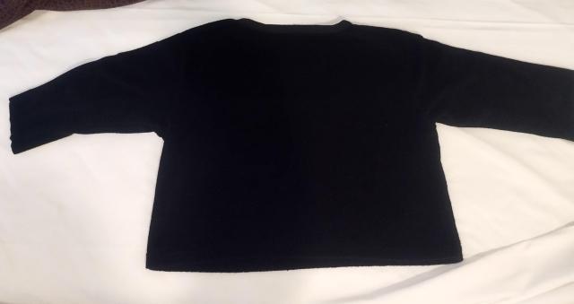 マリークワント 黒 タオル地 スクエアカラー マリンテイスト 七分袖 肩落ち ゆったりクロップドTシャツ 80年代ビンテージ 中古 < ブランド  マリークワント 黒 タオル地 スクエアカラー マリンテイスト 七分袖 肩落ち ゆったりクロップドTシャツ 80年代ビンテージ 中古 < ブランドの