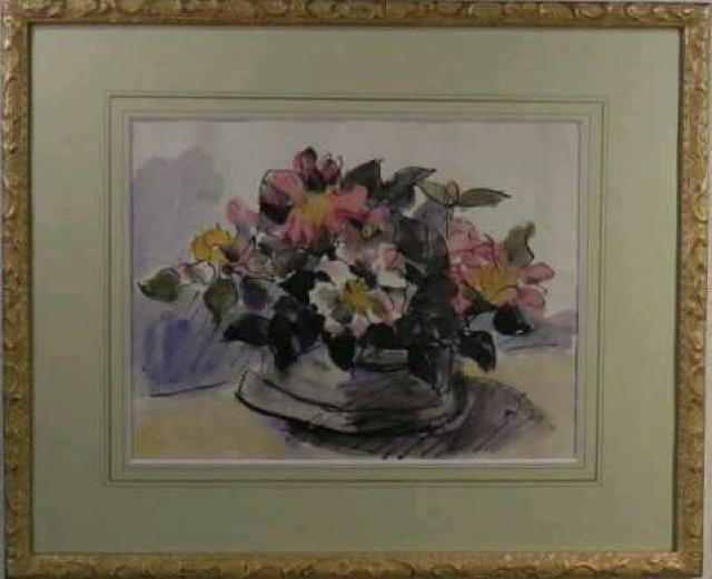 絵画 水彩画 中村研一『 さざんか』巨匠 真作保証 原画 < ホビー 絵画 水彩画 中村研一『 さざんか』巨匠 真作保証 原画 < ホビーの