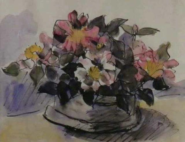 絵画 水彩画 中村研一『 さざんか』巨匠 真作保証 原画 < ホビー 絵画 水彩画 中村研一『 さざんか』巨匠 真作保証 原画 < ホビーの