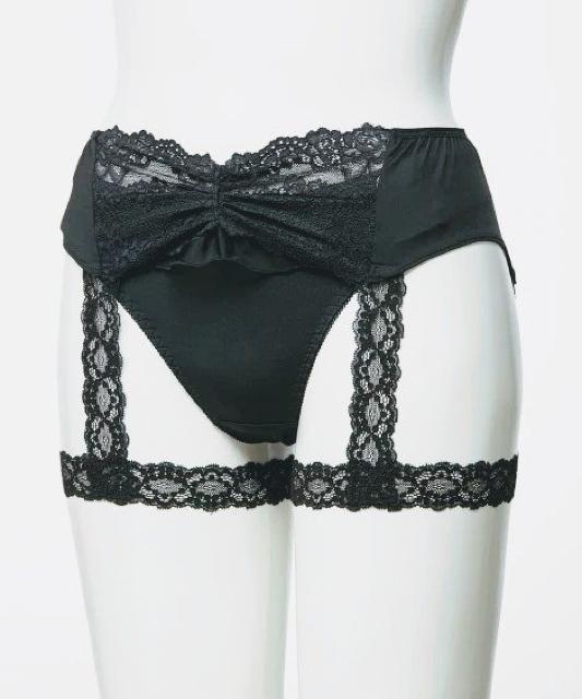 3Lサイズ光沢ツルサラ素材Tバックショーツ&ガーター風ベルト!セット!セクシーに決めて! < 女性ファッション  3Lサイズ光沢ツルサラ素材Tバックショーツ&ガーター風ベルト!セット!セクシーに決めて! < 女性ファッションの