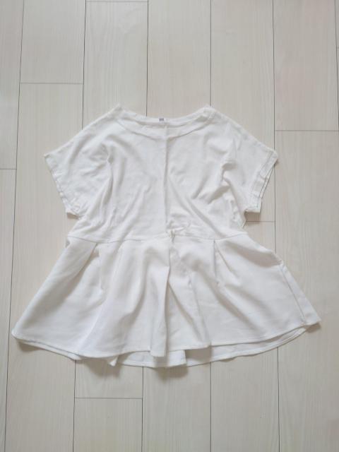 異素材切り替えフレンチスリーブフレアトップス ホワイト M < 女性ファッション  異素材切り替えフレンチスリーブフレアトップス ホワイト M  < 女性ファッションの