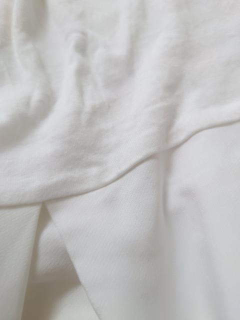 異素材切り替えフレンチスリーブフレアトップス ホワイト M < 女性ファッション  異素材切り替えフレンチスリーブフレアトップス ホワイト M < 女性ファッションの