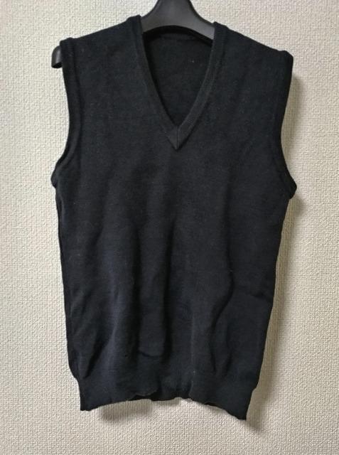 メンズ Vネック ニットベスト ウール 黒 M 匿名発送可能 < 男性ファッション  メンズ Vネック ニットベスト ウール 黒 M 匿名発送可能  < 男性ファッションの