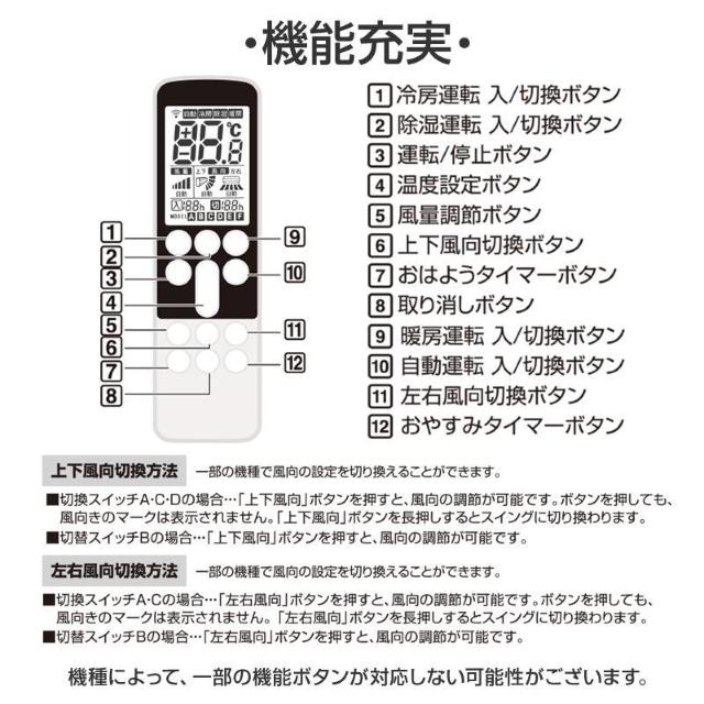 富士通 ゼネラル エアコン用 リモコン 日本語表示 FUJITSU 設定不要 互換 0.5度調節可 大画面液晶パネル バックライト < 家電/AV  富士通 ゼネラル エアコン用 リモコン 日本語表示 FUJITSU 設定不要 互換 0.5度調節可 大画面液晶パネル バックライト < 家電/AVの