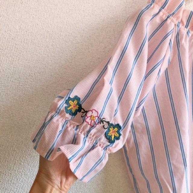 ◆ARROW/アロー◆オフショルダーブラウス★ピンク×ストライプ柄M♪秋コーデ*美品 < ブランド  ◆ARROW/アロー◆オフショルダーブラウス★ピンク×ストライプ柄M♪秋コーデ*美品 < ブランドの