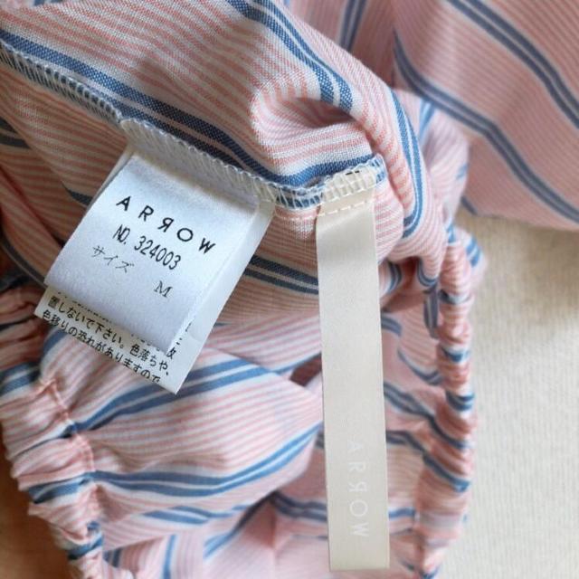 ◆ARROW/アロー◆オフショルダーブラウス★ピンク×ストライプ柄M♪秋コーデ*美品 < ブランド  ◆ARROW/アロー◆オフショルダーブラウス★ピンク×ストライプ柄M♪秋コーデ*美品 < ブランドの