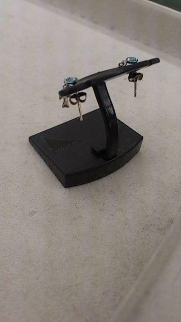 K14WG本物刻印あり!ピアス!ブルートパーズ石×クロス! < 女性アクセサリー/時計  K14WG本物刻印あり!ピアス!ブルートパーズ石×クロス! < 女性アクセサリー/時計の