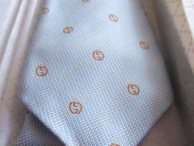 ☆GUCCI グッチ GG柄 ネクタイ☆光沢水色☆細ネクタイ < ブランド  ☆GUCCI グッチ GG柄 ネクタイ☆光沢水色☆細ネクタイ < ブランドの