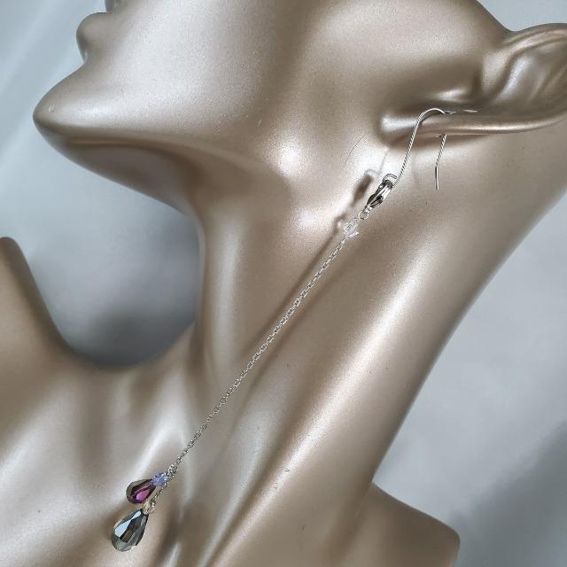 ハンドメイド★マスクにも耳にも使える2wayキラキラロングピアス < 女性ファッション  ハンドメイド★マスクにも耳にも使える2wayキラキラロングピアス < 女性ファッションの