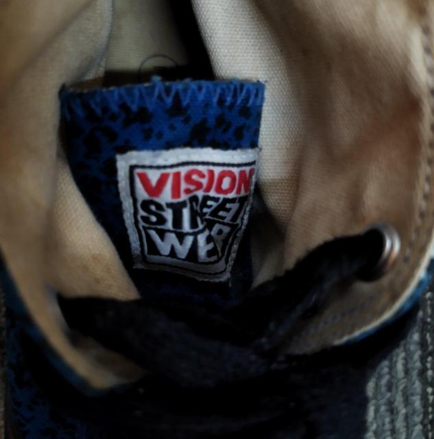 VISION STREET WEAR 青 黒スパター模様 ハイカットスニーカー < 男性ファッション  VISION STREET WEAR 青 黒スパター模様 ハイカットスニーカー < 男性ファッションの