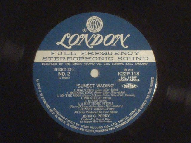 サンセット・ウェイディング(SUNSET WADING) / ジョン G ペリー(JOHN G. PERRY) 帯付LP < CD/DVD/ビデオ  サンセット・ウェイディング(SUNSET WADING) / ジョン G ペリー(JOHN G. PERRY) 帯付LP < CD/DVD/ビデオの