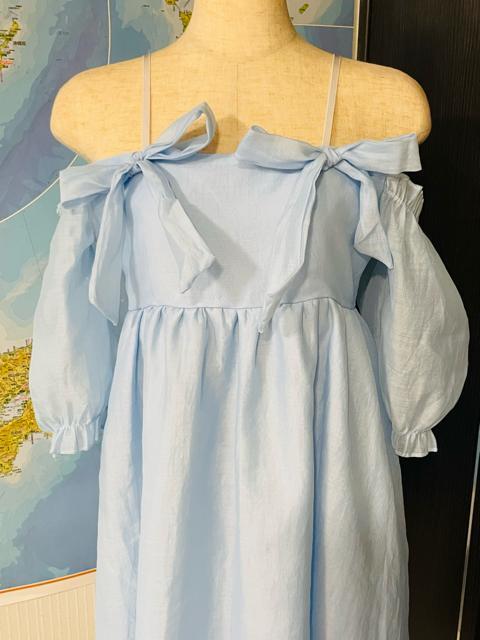 ワンピース 姫ワンピース 薄い青色 M〜L 美品 < 女性ファッション  ワンピース 姫ワンピース 薄い青色 M〜L 美品 < 女性ファッションの