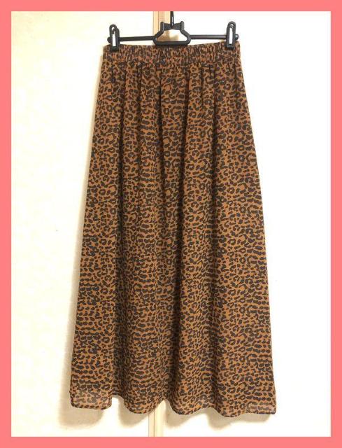 ☆WEGO☆超美品☆スタイルアップ♪ヒョウ柄シフォンフレアロングスカート☆ < ブランド  ☆WEGO☆超美品☆スタイルアップ♪ヒョウ柄シフォンフレアロングスカート☆ < ブランドの