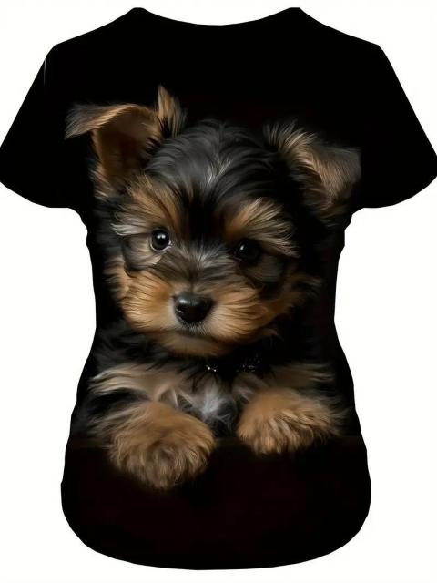 超お買い得890円★犬のグラフィックが描かれたファッションカジュアルなスポーツTシャツ、半袖 USAサイズS(日本サイズL相当) < 女性ファッション  超お買い得890円★犬のグラフィックが描かれたファッションカジュアルなスポーツTシャツ、半袖 USAサイズS(日本サイズL相当) < 女性ファッションの