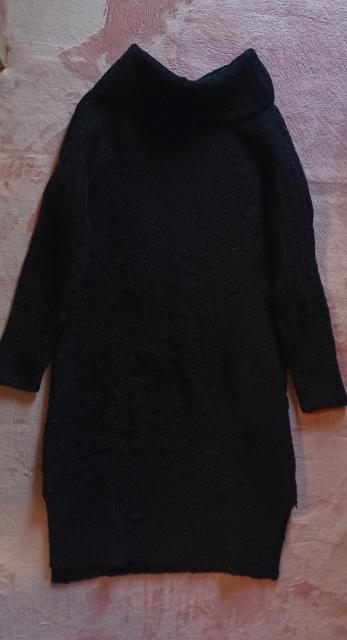 ★黒ブラックお洒落☆毛アルパカ軽量♪体型カバー♪小顔オフタートル♪ふんわり暖か長袖セーターロング丈スリット入り♪ニットワンピース < 女性ファッション ★黒ブラックお洒落☆毛アルパカ軽量♪体型カバー♪小顔オフタートル♪ふんわり暖か長袖セーターロング丈スリット入り♪ニットワンピース < 女性ファッションの