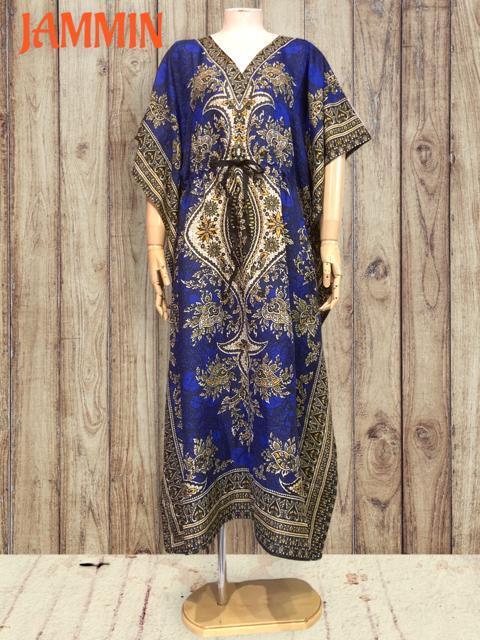 アジアンペーズリー柄ロングワンピ 青 エスニック ヒッピー アジアン < 女性ファッション アジアンペーズリー柄ロングワンピ 青 エスニック ヒッピー アジアン < 女性ファッションの