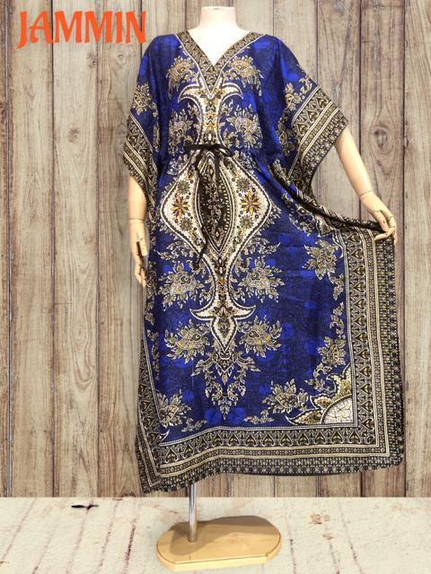 アジアンペーズリー柄ロングワンピ 青 エスニック ヒッピー アジアン < 女性ファッション アジアンペーズリー柄ロングワンピ 青 エスニック ヒッピー アジアン < 女性ファッションの