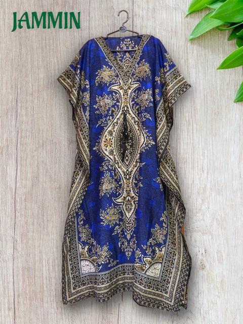 アジアンペーズリー柄ロングワンピ 青 エスニック ヒッピー アジアン < 女性ファッション アジアンペーズリー柄ロングワンピ 青 エスニック ヒッピー アジアン < 女性ファッションの