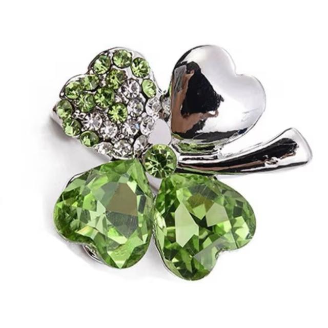 ラインストーン 四葉のクローバー デザインブローチ < 女性アクセサリー/時計 ラインストーン 四葉のクローバー デザインブローチ < 女性アクセサリー/時計の