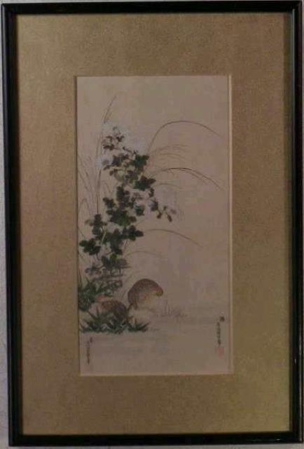 絵画 木版画 土佐光起・光成『秋草鶉図』真作保証 < ホビー 絵画 木版画 土佐光起・光成『秋草鶉図』真作保証 < ホビーの