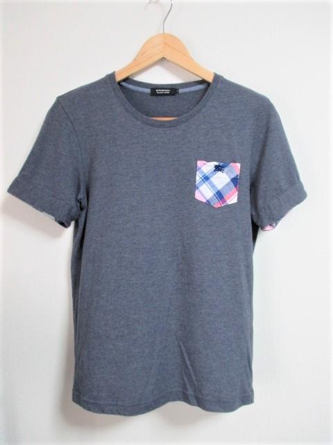 ☆バーバリーブラックレーベル ホース刺繍 チェック柄ポケット Tシャツ/メンズ/2 < ブランド ☆バーバリーブラックレーベル ホース刺繍 チェック柄ポケット Tシャツ/メンズ/2 < ブランドの