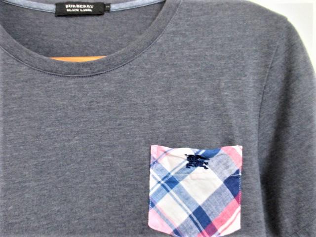 ☆バーバリーブラックレーベル ホース刺繍 チェック柄ポケット Tシャツ/メンズ/2 < ブランド ☆バーバリーブラックレーベル ホース刺繍 チェック柄ポケット Tシャツ/メンズ/2 < ブランドの