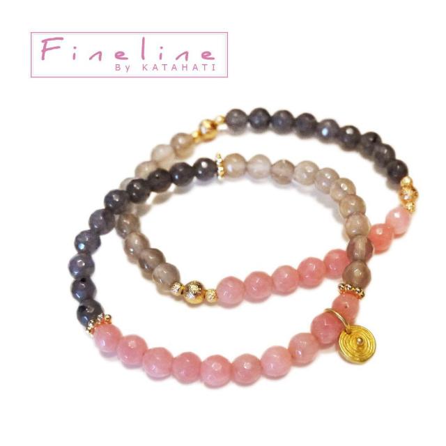 新品FineLine ドイツ発 2連 天然石ブレスレット ピンク× < 女性アクセサリー/時計 新品FineLine ドイツ発 2連 天然石ブレスレット ピンク× < 女性アクセサリー/時計の