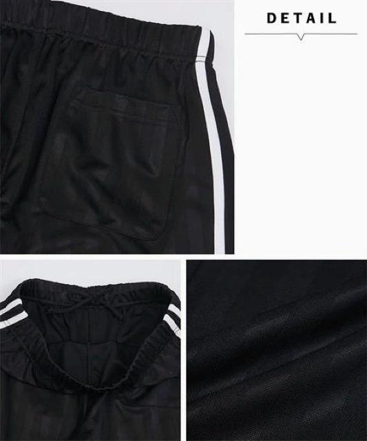Mサイズ!高貴紳士的!ジャガードストライプライン入り!ジャージ7分丈パンツ!新品!この長さ欲しかったの!って言う感じの7分丈パンツ < 男性ファッション  Mサイズ!高貴紳士的!ジャガードストライプライン入り!ジャージ7分丈パンツ!新品!この長さ欲しかったの!って言う感じの7分丈パンツ < 男性ファッションの