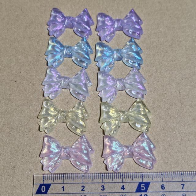 デコパーツ ハンドメイド 【ラメリボン10個セット】 < 香水/コスメ/ネイル  デコパーツ ハンドメイド 【ラメリボン10個セット】  < 香水/コスメ/ネイルの