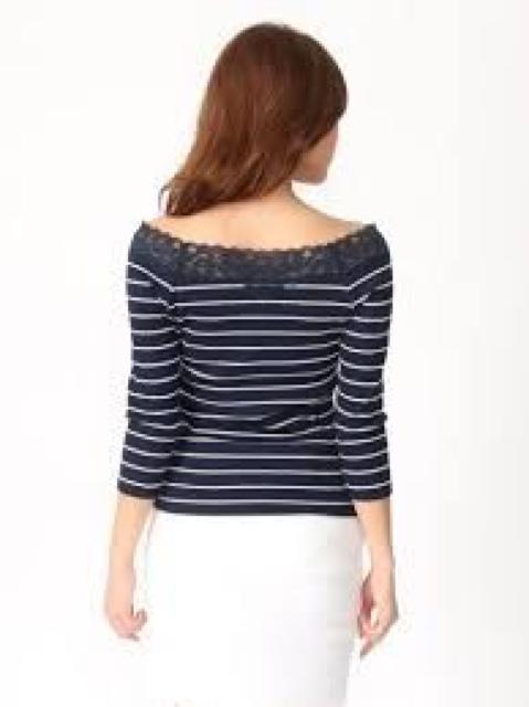 【CECIL McBEE./セシルマクビー】《New》レース切替★ボーダー柄*7分袖カットソー < ブランド 【CECIL McBEE./セシルマクビー】《New》レース切替★ボーダー柄*7分袖カットソー < ブランドの