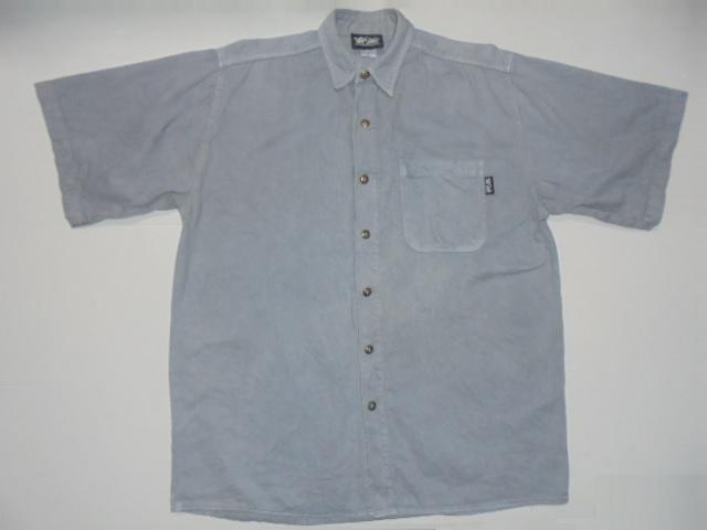 Tuff Stuffシャツ半袖無地綿100%ツイルUSA製灰Mビッグシルエット < 男性ファッション  Tuff Stuffシャツ半袖無地綿100%ツイルUSA製灰Mビッグシルエット  < 男性ファッションの