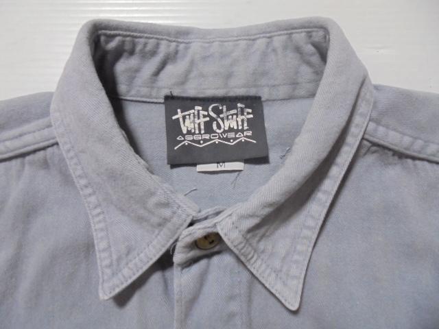 Tuff Stuffシャツ半袖無地綿100%ツイルUSA製灰Mビッグシルエット < 男性ファッション  Tuff Stuffシャツ半袖無地綿100%ツイルUSA製灰Mビッグシルエット < 男性ファッションの