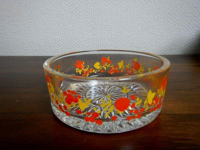 ◆ガラス 器 花柄 昭和レトロ 中古品 < インテリア/ライフ  ◆ガラス 器 花柄 昭和レトロ 中古品 < インテリア/ライフの
