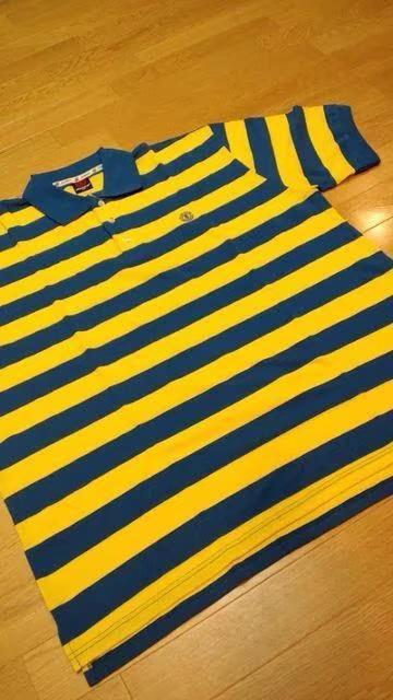 elementカノコボーダーポロシャツ 黄色青 ロゴ刺繍 XXL→3XL位 F < 男性ファッション  elementカノコボーダーポロシャツ 黄色青 ロゴ刺繍 XXL→3XL位 F  < 男性ファッションの