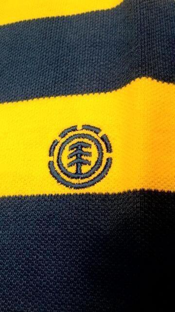 elementカノコボーダーポロシャツ 黄色青 ロゴ刺繍 XXL→3XL位 F < 男性ファッション  elementカノコボーダーポロシャツ 黄色青 ロゴ刺繍 XXL→3XL位 F < 男性ファッションの