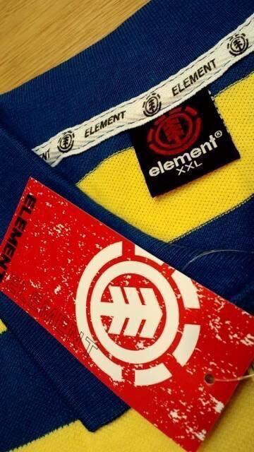 elementカノコボーダーポロシャツ 黄色青 ロゴ刺繍 XXL→3XL位 F < 男性ファッション  elementカノコボーダーポロシャツ 黄色青 ロゴ刺繍 XXL→3XL位 F < 男性ファッションの