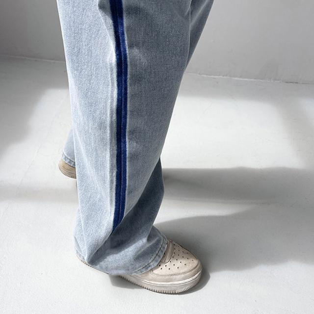 送料無料 新品  配色ストレートデニムパンツ ハイウエスト < 女性ファッション  送料無料 新品  配色ストレートデニムパンツ ハイウエスト < 女性ファッションの