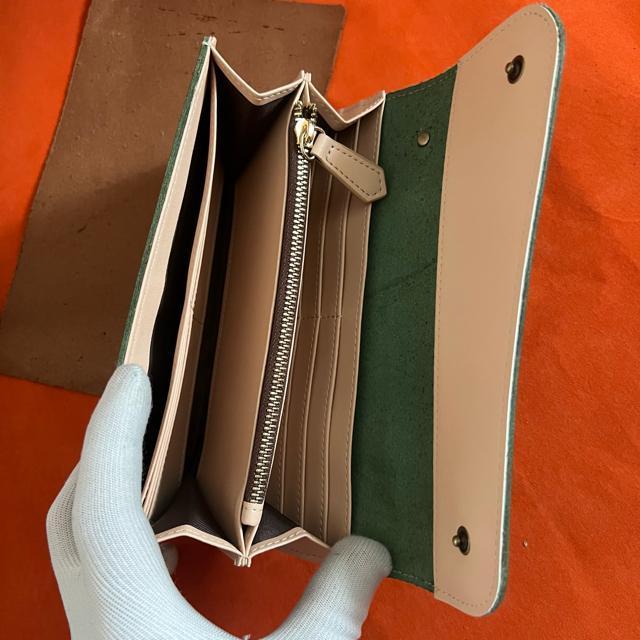 緑 グリーン系 長財布 本革 ブライドルレザー メンズ ヌメ革 ロングウォレット レザー  牛革 < 男性ファッション  緑 グリーン系 長財布 本革 ブライドルレザー メンズ ヌメ革 ロングウォレット レザー  牛革 < 男性ファッションの