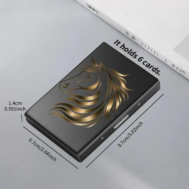 馬は開運を運びます馬蹄デザイン等金属製財布メタルクレジットカードホルダー < 男性ファッション 馬は開運を運びます馬蹄デザイン等金属製財布メタルクレジットカードホルダー < 男性ファッションの