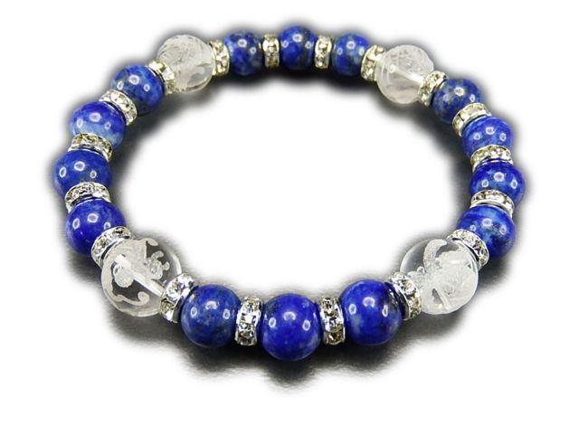 石街 四神 手彫り 本水晶 10mm ラピスラズリ 8mm ブレスレット < 女性アクセサリー/時計  石街 四神 手彫り 本水晶 10mm ラピスラズリ 8mm ブレスレット  < 女性アクセサリー/時計の